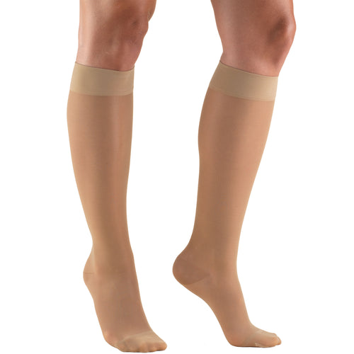 Truform Sheer Compression Stockings, 15-20 mmHg, Women's Knee High Length, 20 Denier