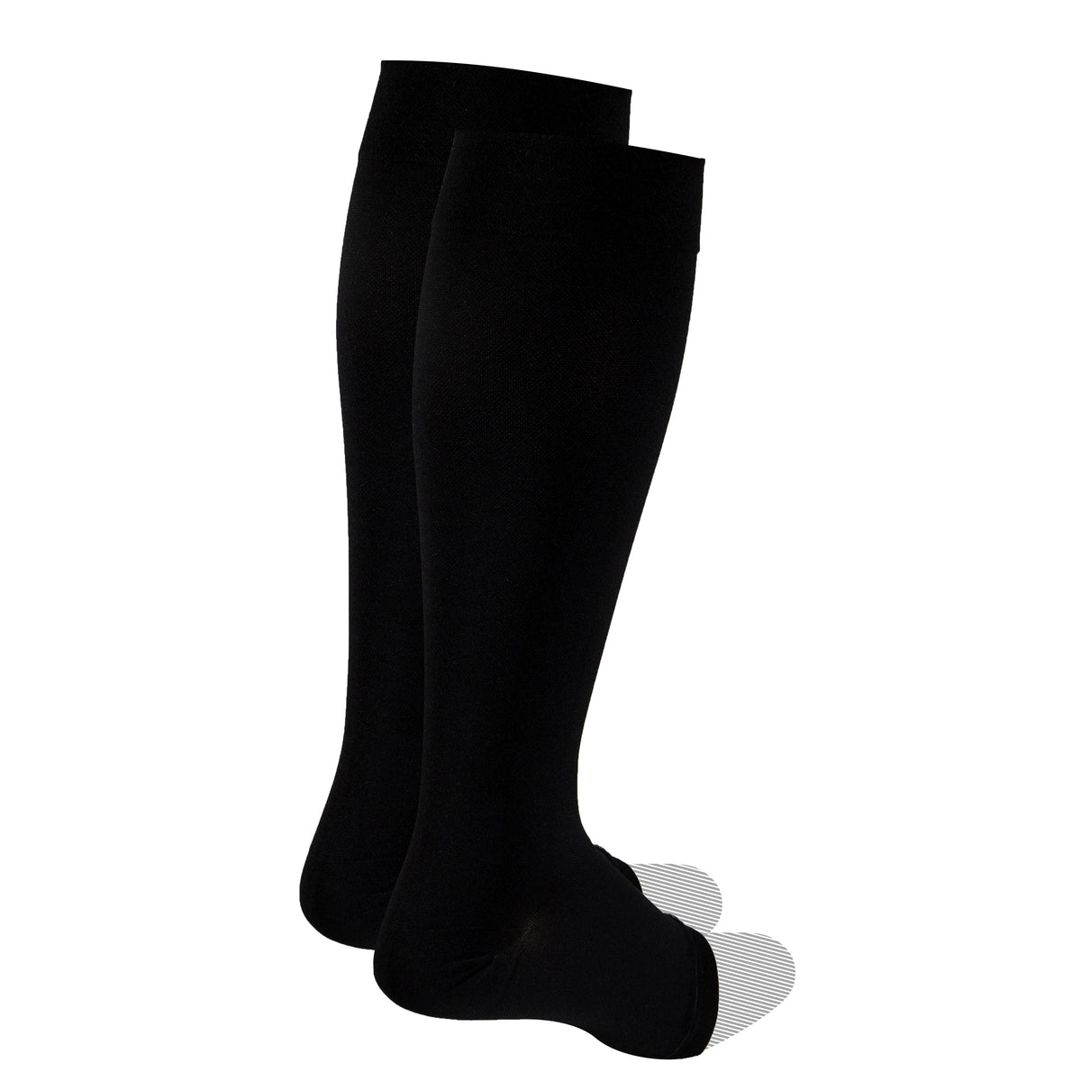 Truform 15-20 mmHg Compression Stockings for Men and Women, Knee High Length, Open Toe
