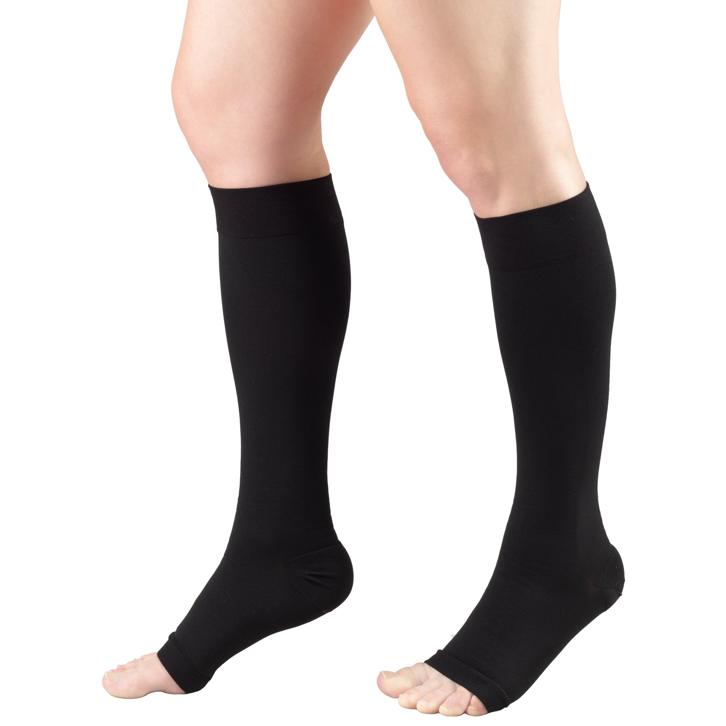Truform 20-30 mmHg Compression Stockings for Men and Women, Knee High Length, Open Toe