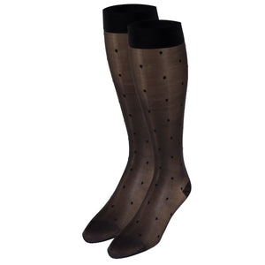 Truform Sheer Compression Stockings, 15-20 mmHg, Women's Knee High Length, Dot Pattern