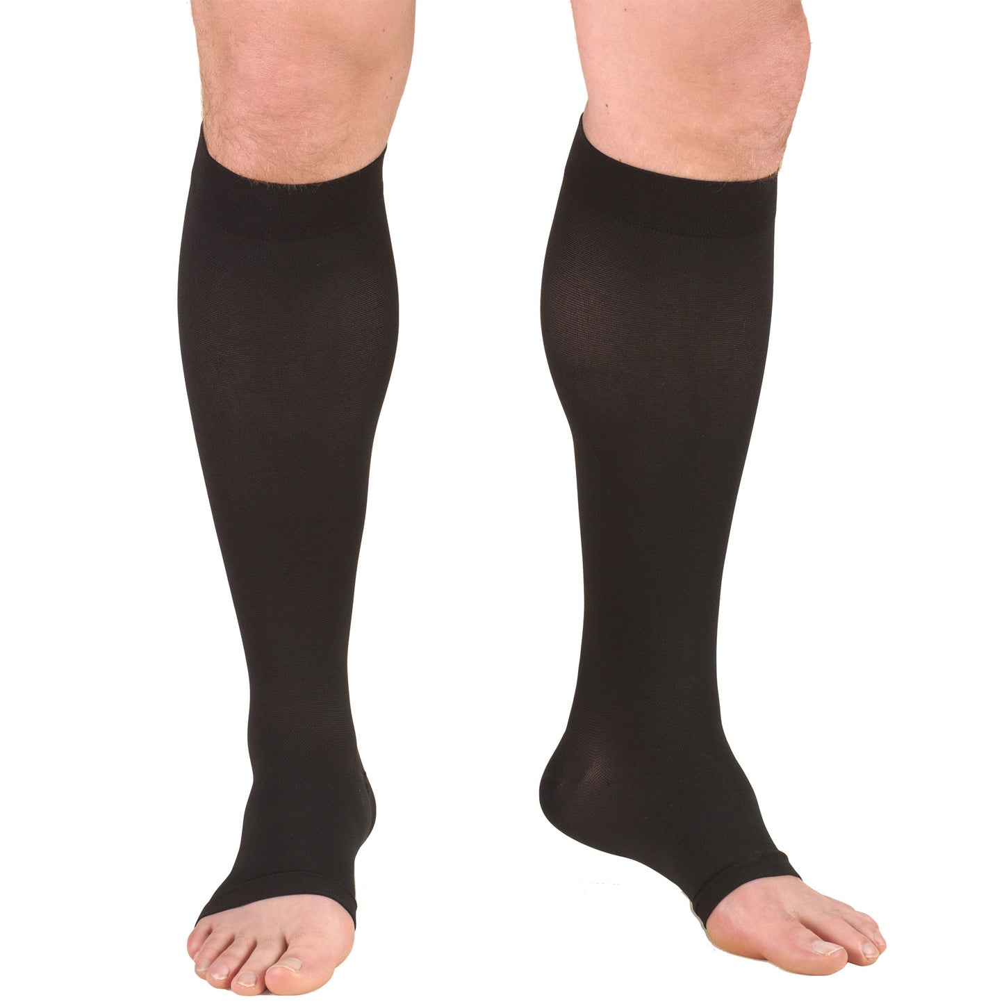 Truform 30-40 mmHg Compression Stockings for Men and Women, Knee High Length, Open Toe