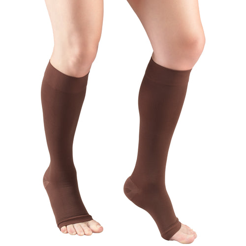 Truform 20-30 mmHg Compression Stockings for Men and Women, Knee High Length, Open Toe
