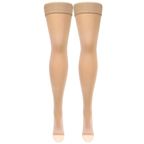 Truform Women's Compression Stockings, 20-30 mmHg, Thigh High Length, Open Toe, Opaque