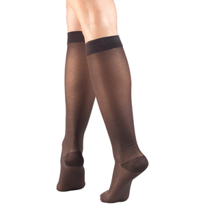 Truform Sheer Compression Stockings, 15-20 mmHg, Women's Knee High Length, Diamond Pattern
