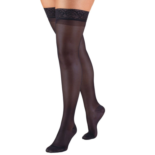 Truform Sheer Compression Stockings, 15-20 mmHg, Women's Thigh High Length, 20 Denier