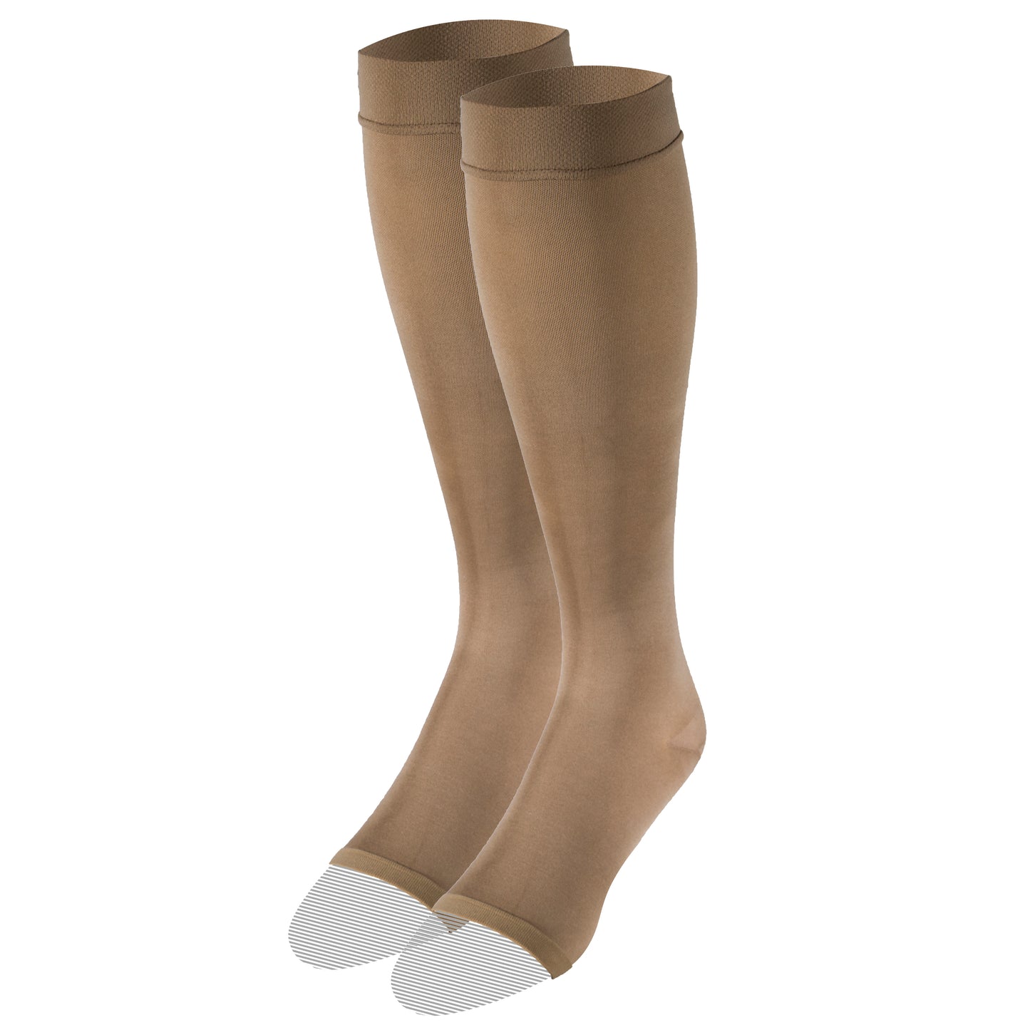 Truform Women's Compression Stockings, 20-30 mmHg, Knee High Length, Open Toe, Opaque