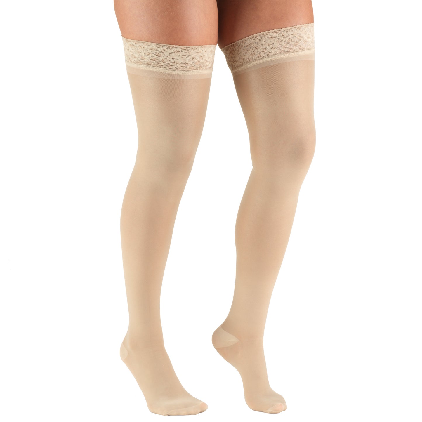 Truform Sheer Compression Stockings, 20-30 mmHg, Women's Thigh High Length, 30 Denier