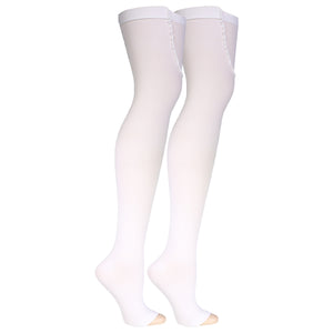 Truform Surgical Stockings, 18 mmHg Compression for Men and Women, Thigh High Length, Open Toe