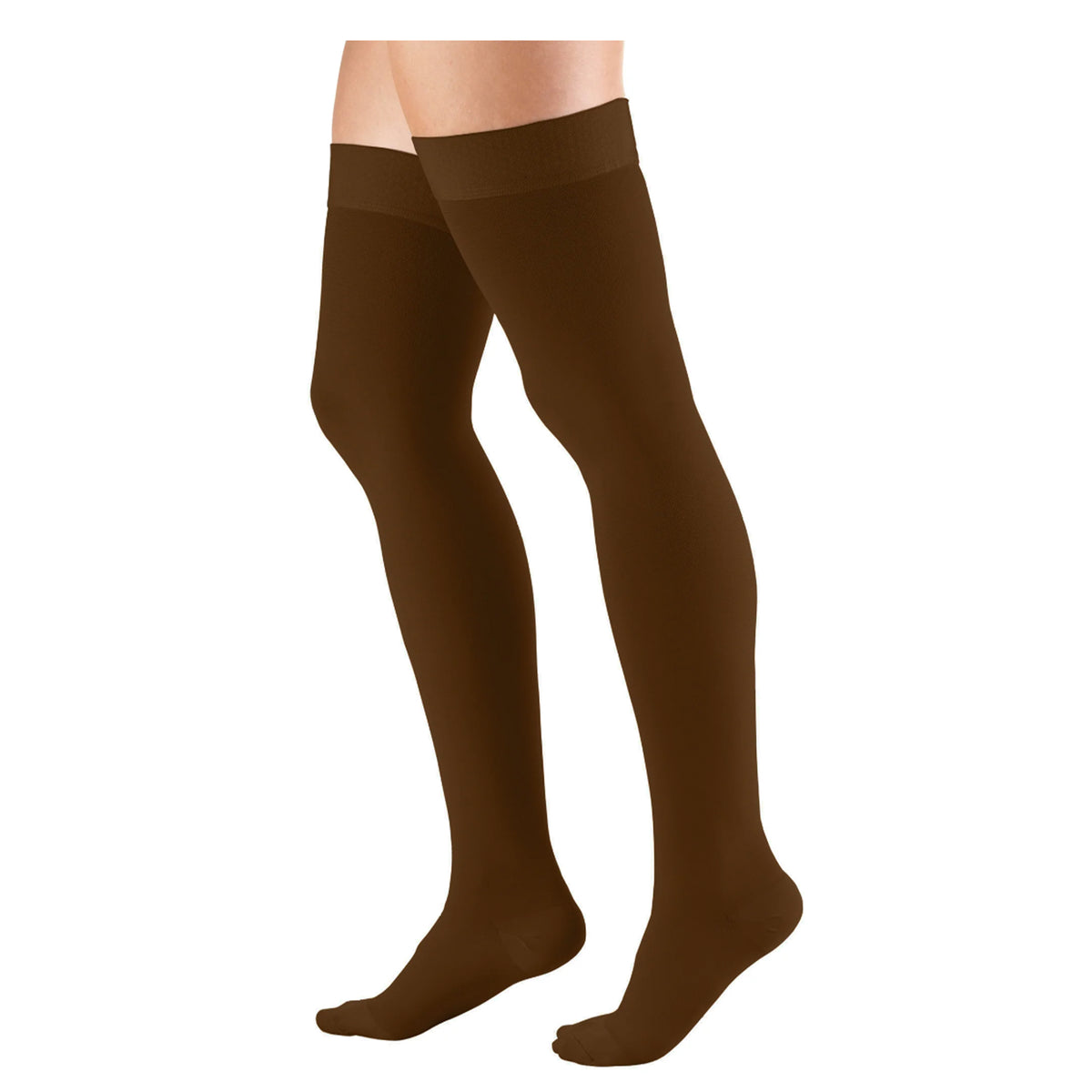 Truform 20-30 mmHg Compression Stockings for Men and Women, Thigh High Length, Dot Top, Closed Toe