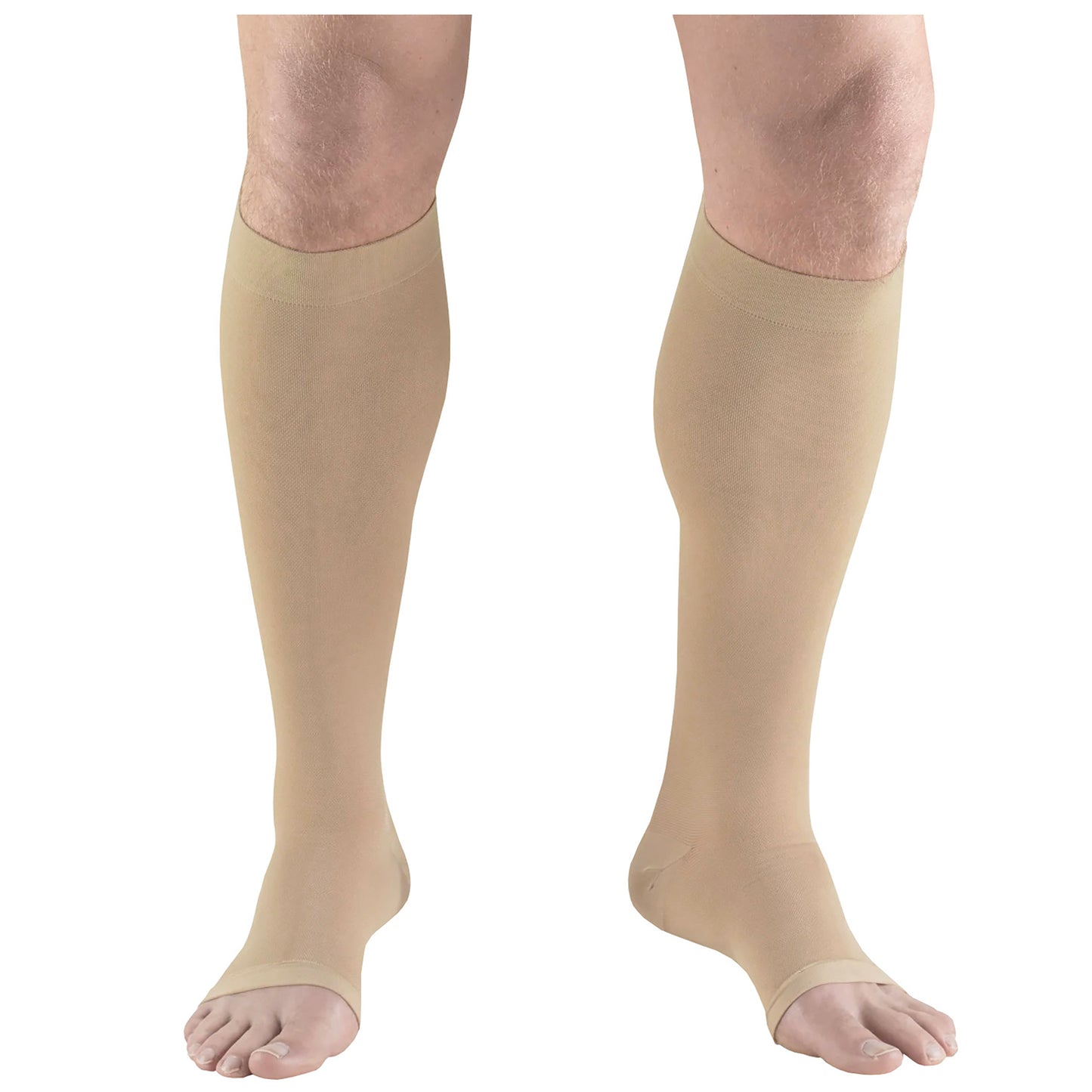 Truform Surgical Stockings, 18 mmHg Compression for Men and Women, Knee High Length, Open Toe