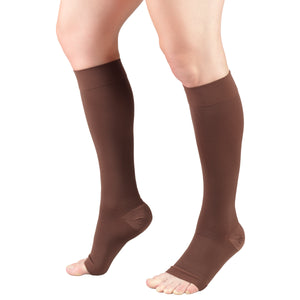 Truform 20-30 mmHg Compression Stockings for Men and Women, Knee High Length, Open Toe