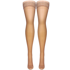 Truform Sheer Compression Stockings, 15-20 mmHg, Women's Thigh High Length, 20 Denier