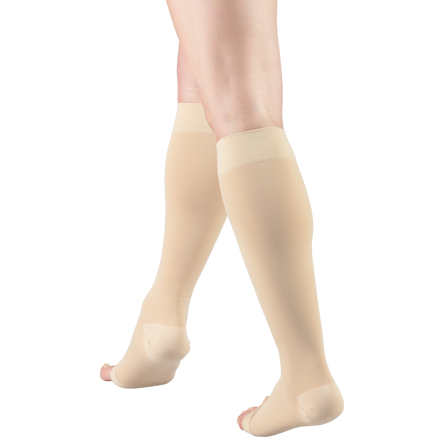 Truform 20-30 mmHg Medical Compression Stockings, Smooth Stretch Microfiber, Knee High, Open Toe