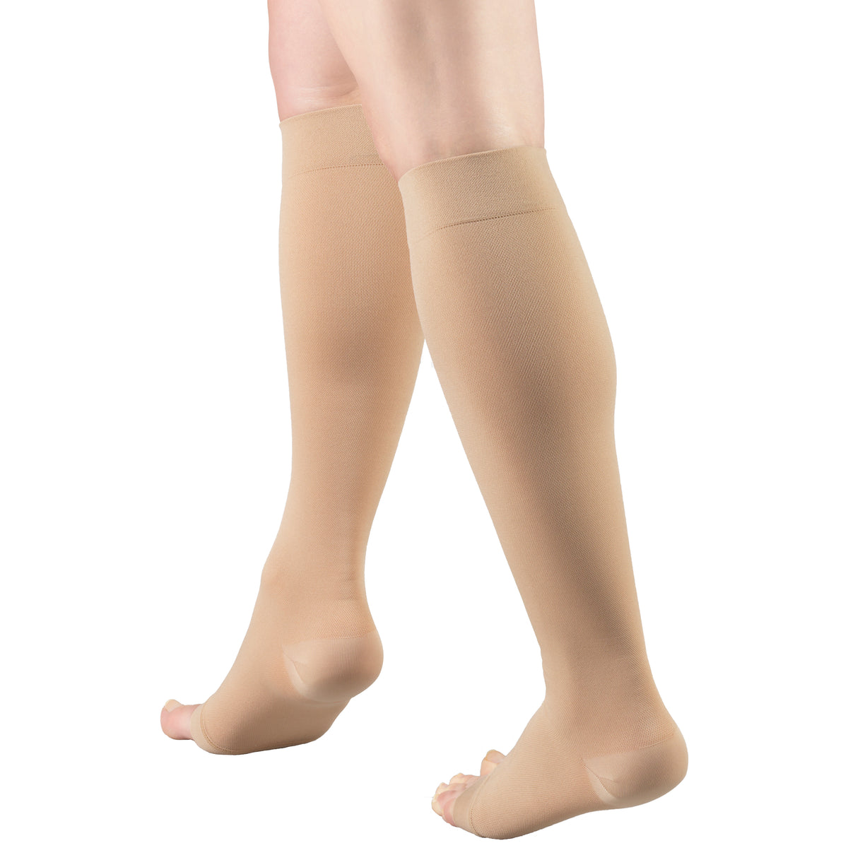Truform Surgical Stockings, 18 mmHg Compression for Men and Women, Knee High Length, Open Toe