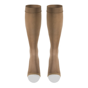 Truform Women's Compression Stockings, 20-30 mmHg, Knee High Length, Open Toe, Opaque