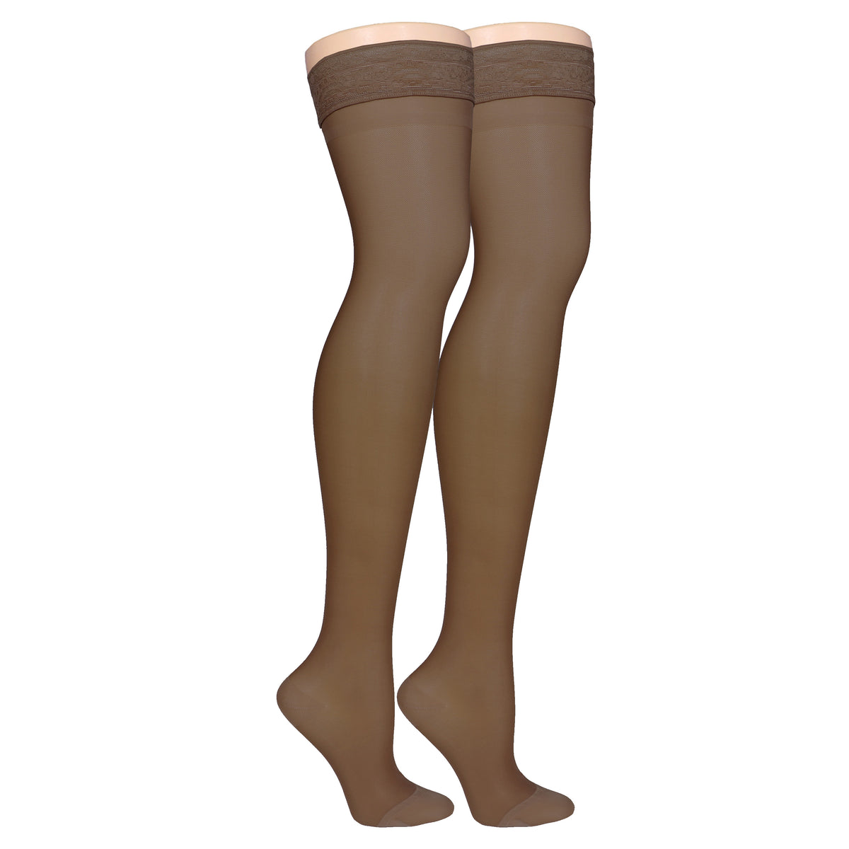 Truform Sheer Compression Stockings, 15-20 mmHg, Women's Thigh High Length, 20 Denier