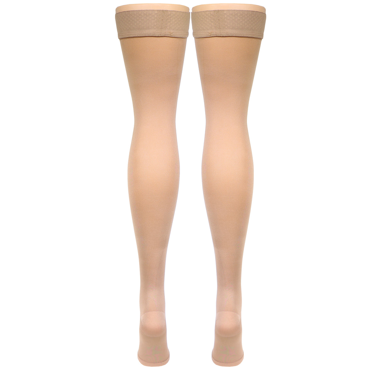 Truform Women's Compression Stockings, 20-30 mmHg, Thigh High Length, Open Toe, Opaque
