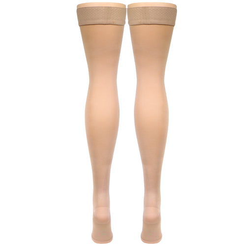 Truform Women's Compression Stockings, 20-30 mmHg, Thigh High Length, Open Toe, Opaque