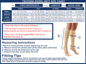Truform 15-20 mmHg Compression Stockings for Men and Women, Knee High Length, Closed Toe
