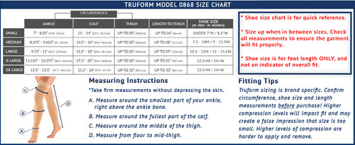 Truform 20-30 mmHg Compression Stockings for Men and Women, Thigh High Length, Dot-Top, Open Toe