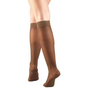 Truform Sheer Compression Stockings, 15-20 mmHg, Women's Knee High Length, Dot Pattern