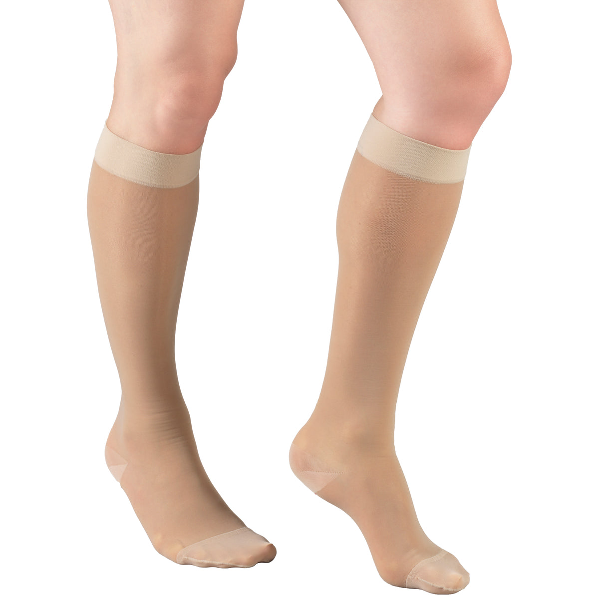 Truform Sheer Compression Stockings, 15-20 mmHg, Women's Knee High Length, 20 Denier