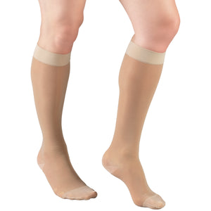 Truform Sheer Compression Stockings, 15-20 mmHg, Women's Knee High Length, 20 Denier