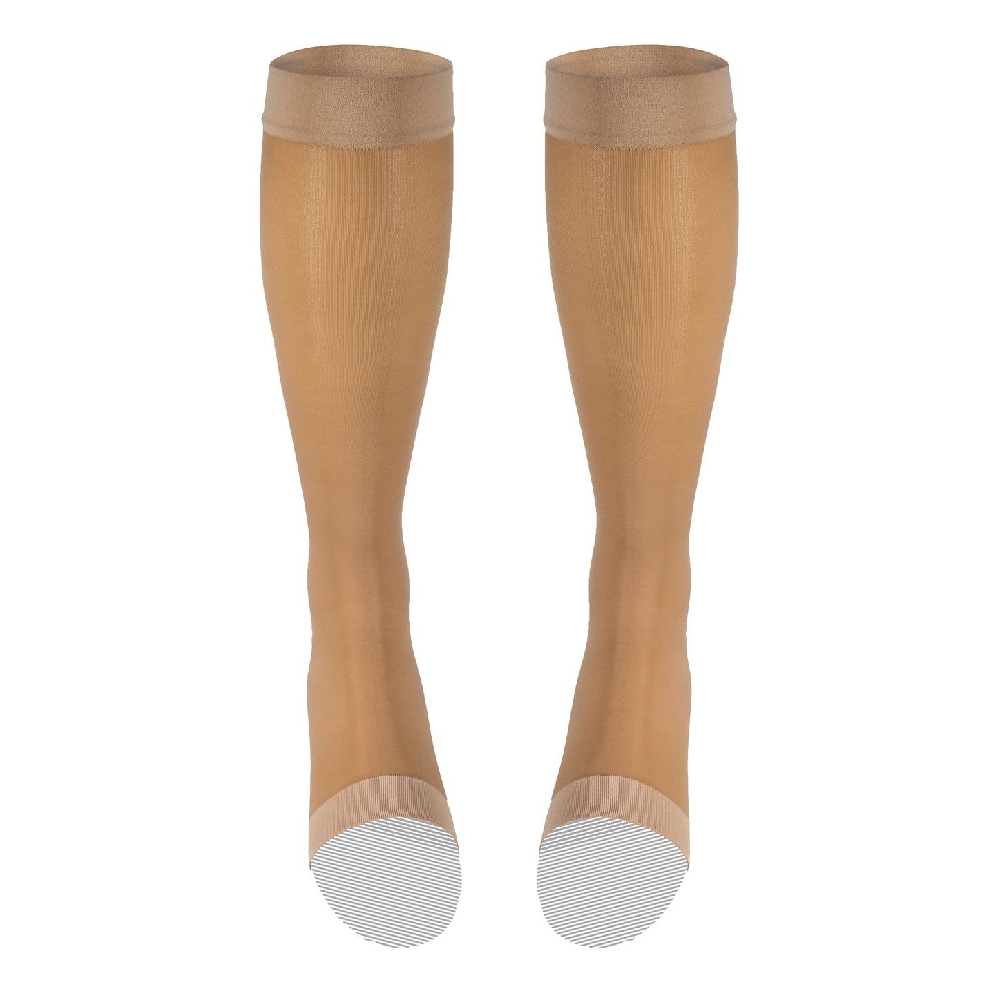 Truform Sheer Compression Stockings, 15-20 mmHg, Women's Knee High Length, Open Toe, 20 Denier