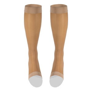 Truform Sheer Compression Stockings, 15-20 mmHg, Women's Knee High Length, Open Toe, 20 Denier