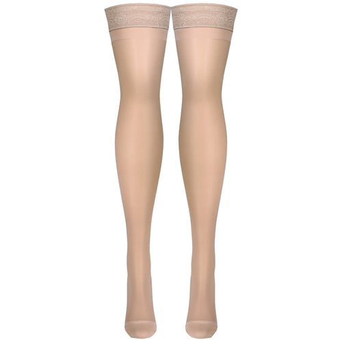 Truform Sheer Compression Stockings, 15-20 mmHg, Women's Thigh High Length, 20 Denier