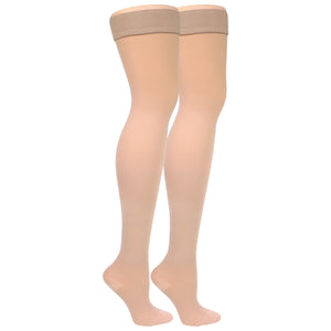 Truform Women's Compression Stockings, 15-20 mmHg, Thigh High Length, Closed Toe, Opaque