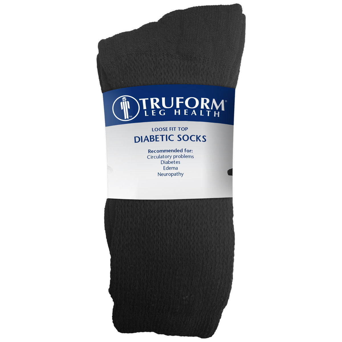 Truform Diabetic Socks for Men and Women, Medical Style Crew Length, Mid Calf Height, 3 pairs