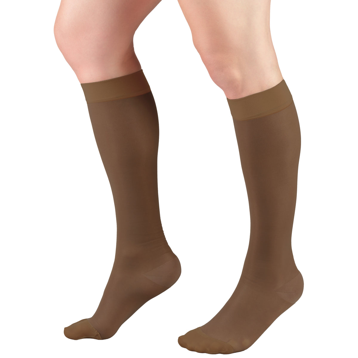 Truform Sheer Compression Stockings, 15-20 mmHg, Women's Knee High Length, 20 Denier