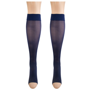 Truform Sheer Compression Stockings, 8-15 mmHg, Women's Open Toe, Knee High Length, 20 Denier