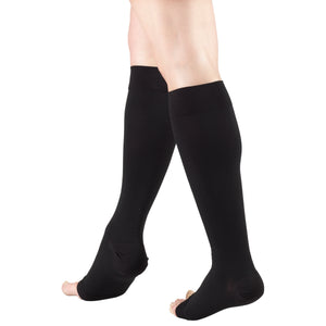 Truform 20-30 mmHg Compression Stockings for Men and Women, Knee High Length, Open Toe