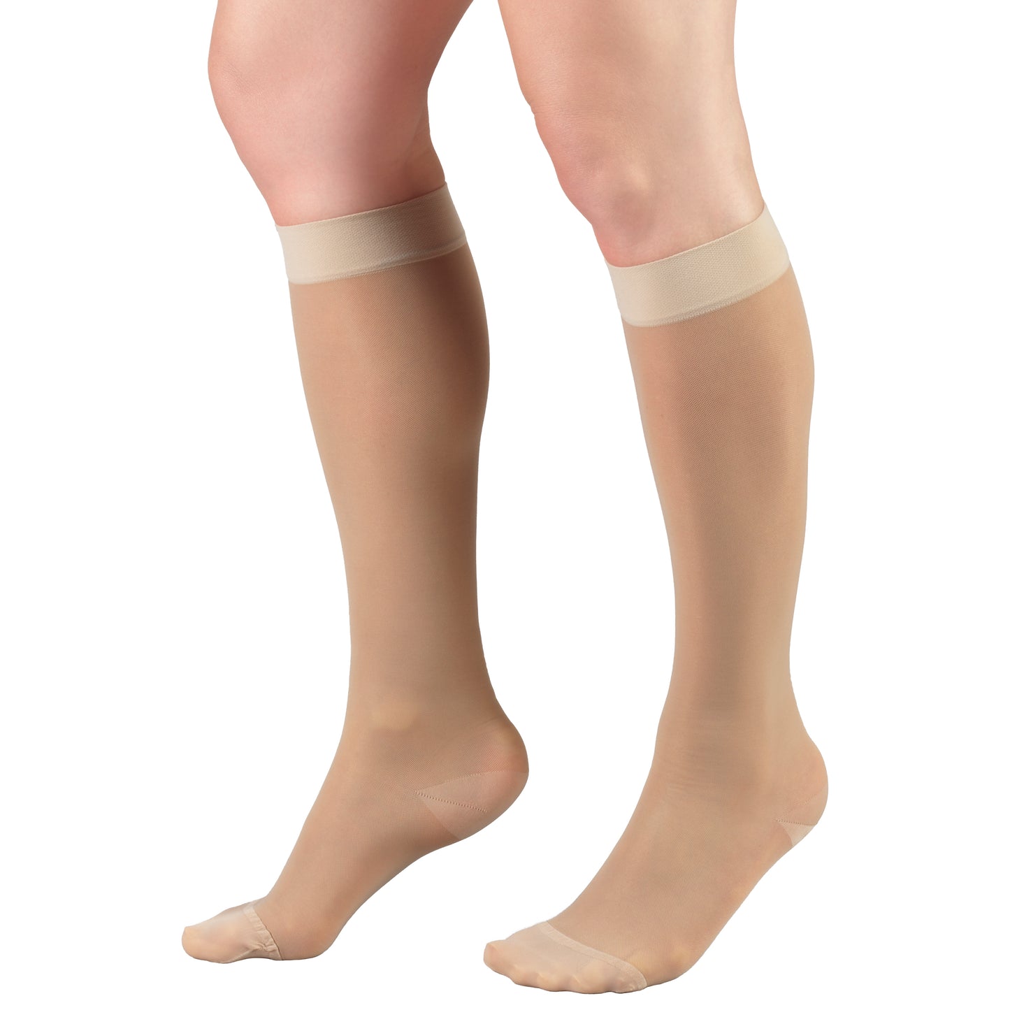 Truform Sheer Compression Stockings, 15-20 mmHg, Women's Knee High Length, 20 Denier