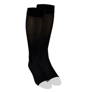 Truform Women's Compression Stockings, 15-20 mmHg, Knee High Length, Open Toe, Opaque