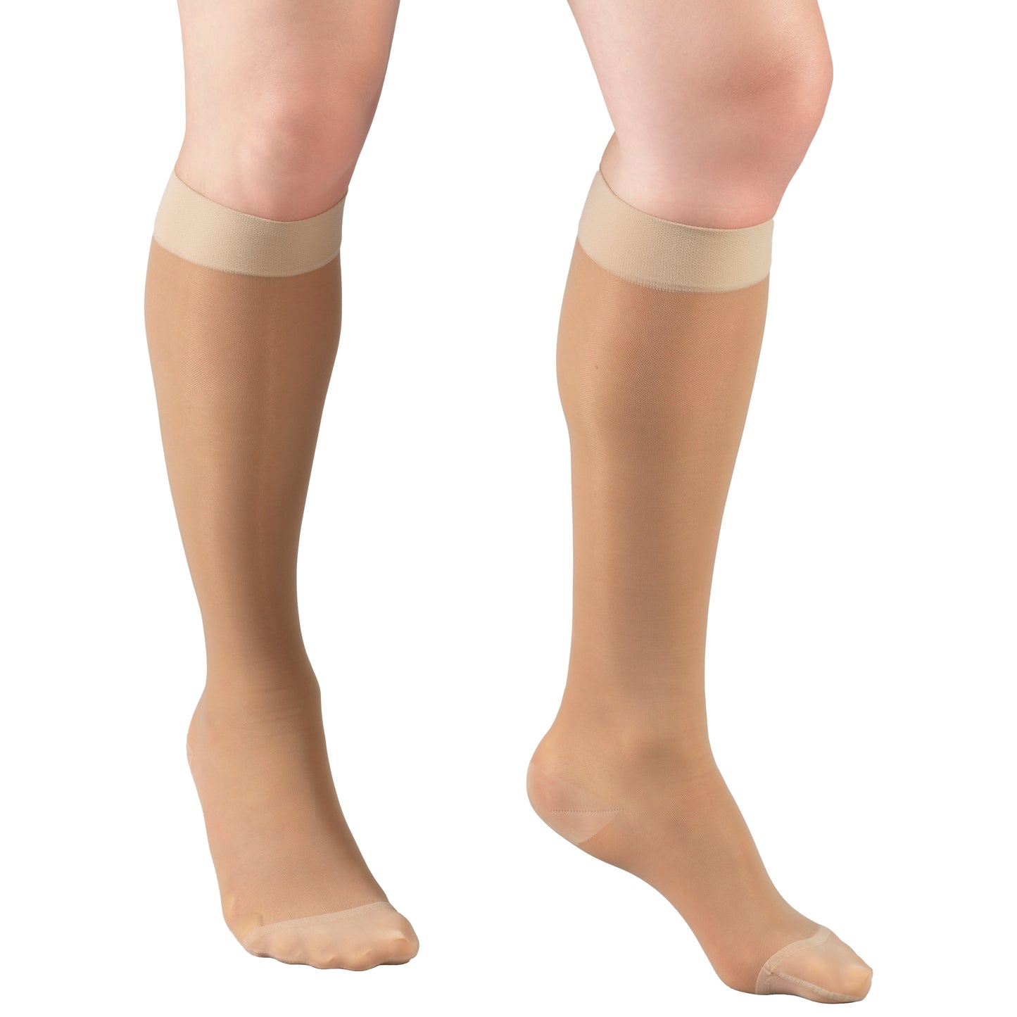 Truform Sheer Compression Stockings, 15-20 mmHg, Women's Knee High Length, 20 Denier