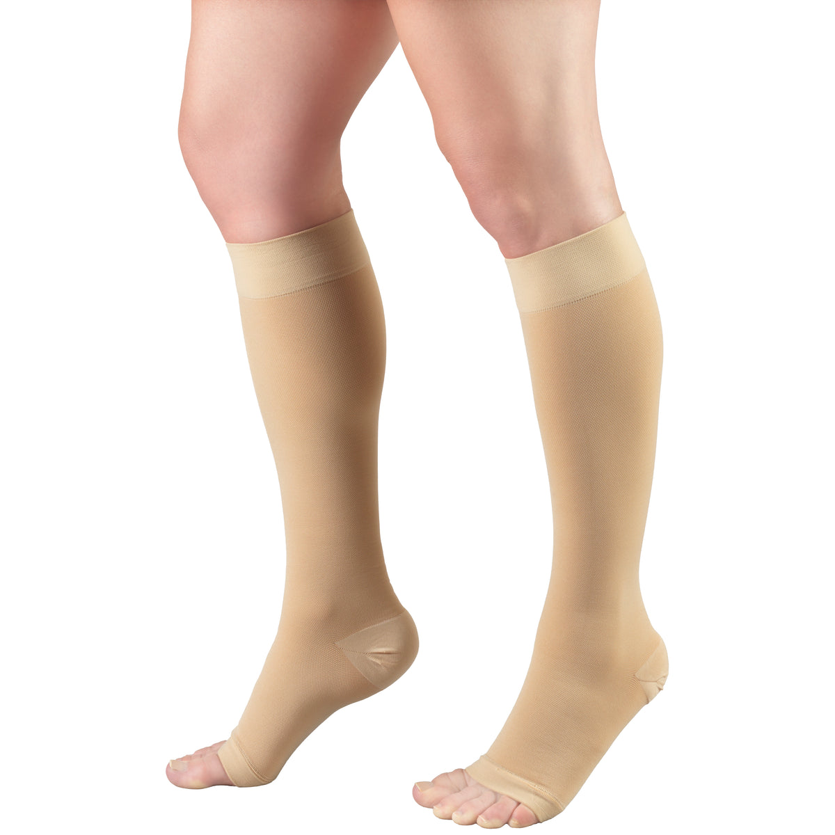 Truform 30-40 mmHg Compression Stockings for Men and Women, Knee High Length, Open Toe