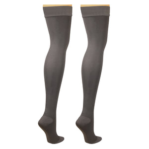 Truform 20-30 mmHg Compression Stockings for Men and Women, Thigh High Length, Dot Top, Closed Toe