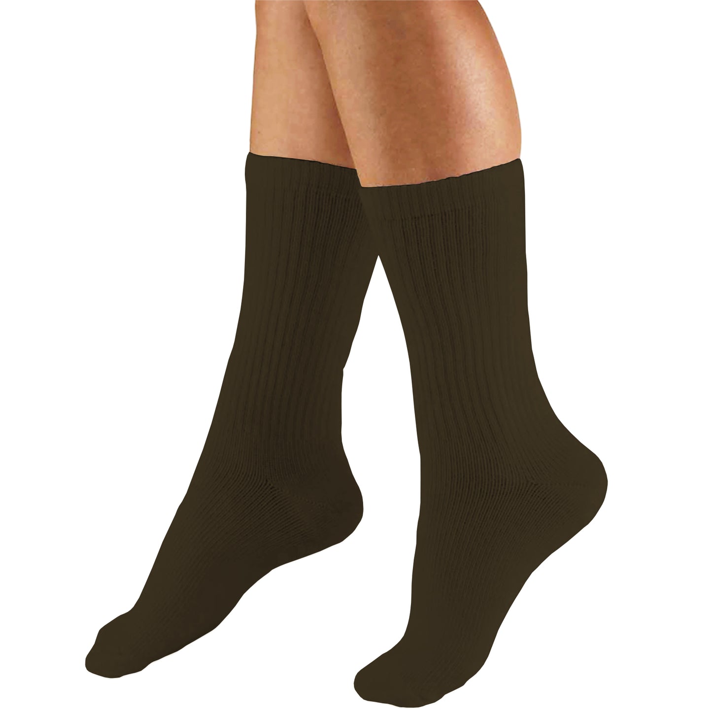 Truform Mid Calf Compression Socks for Men, 15-20 mmHg Medical Support, Crew Length