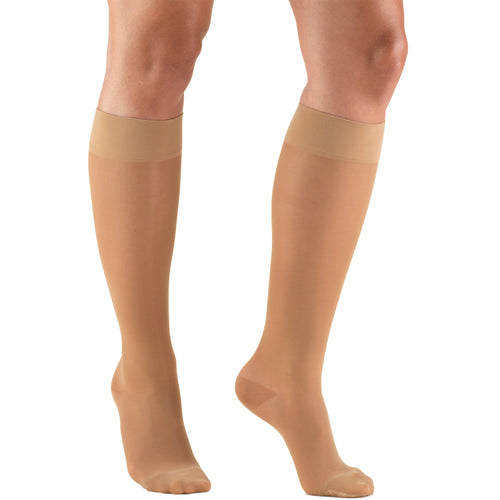 Truform Sheer Compression Stockings, 15-20 mmHg, Women's Knee High Length, 20 Denier