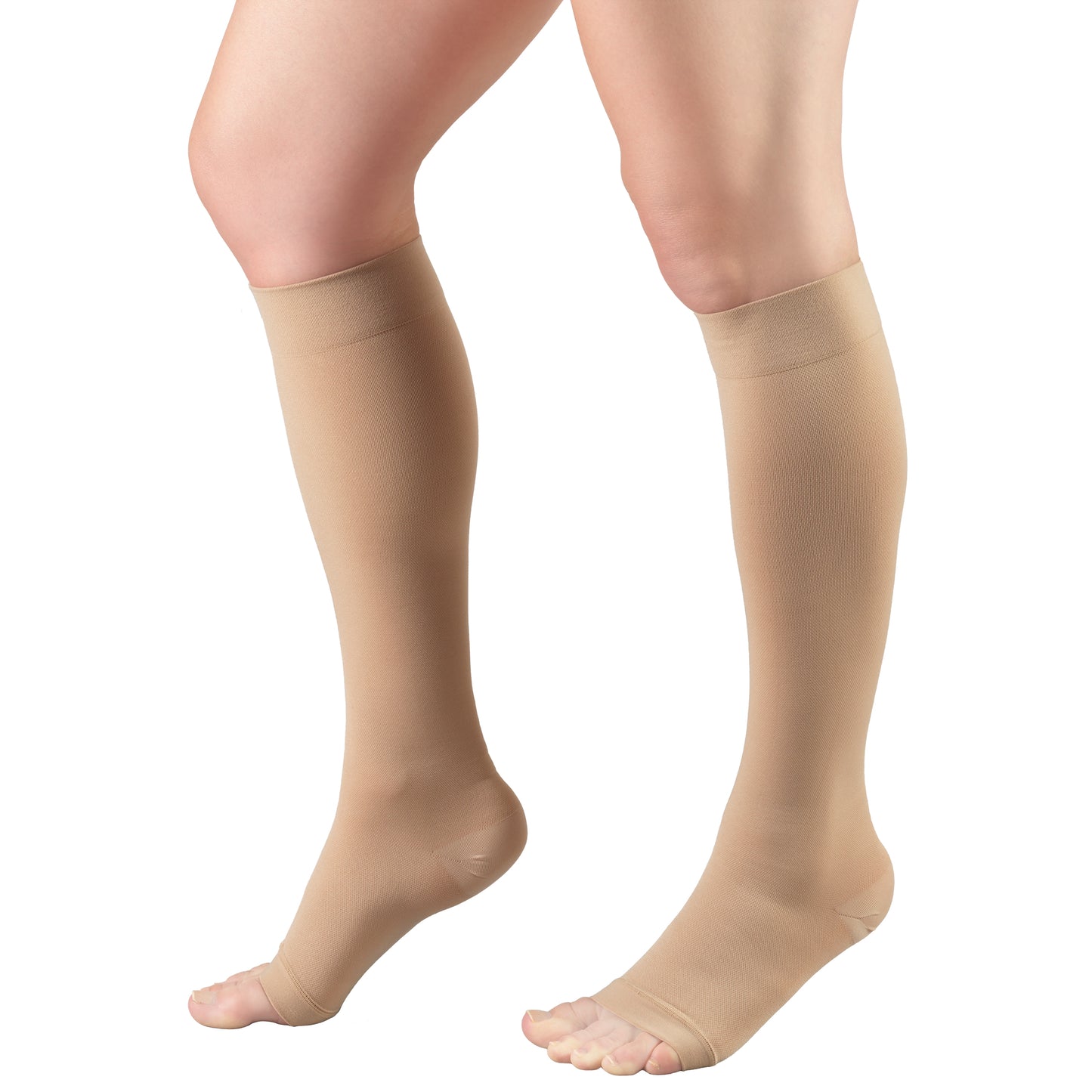 Truform Surgical Stockings, 18 mmHg Compression for Men and Women, Knee High Length, Open Toe