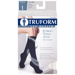 Truform Compression Socks, 15-20 mmHg, Women's Dress Socks, Knee High Over Calf Length