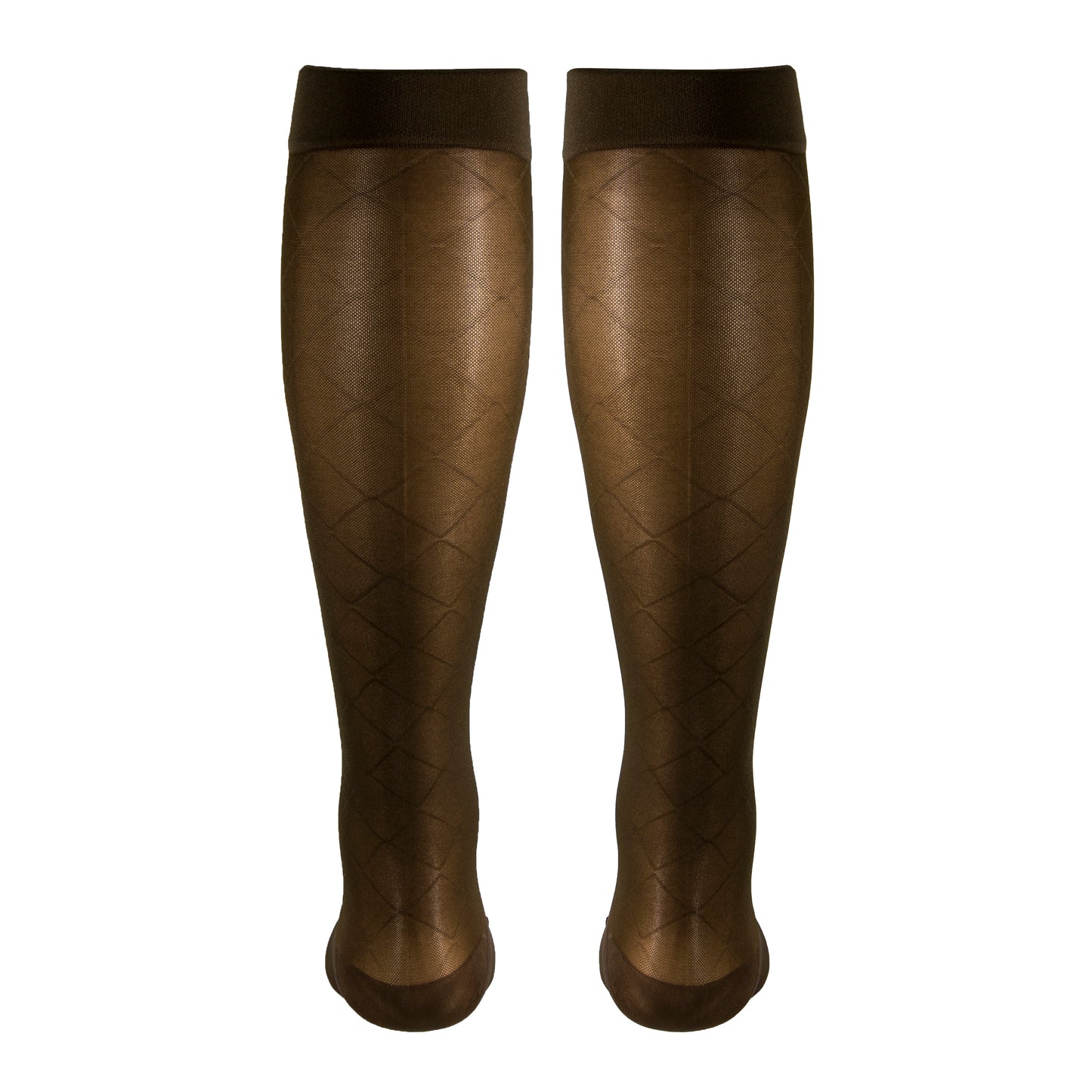 Truform Sheer Compression Stockings, 15-20 mmHg, Women's Knee High Length, Diamond Pattern