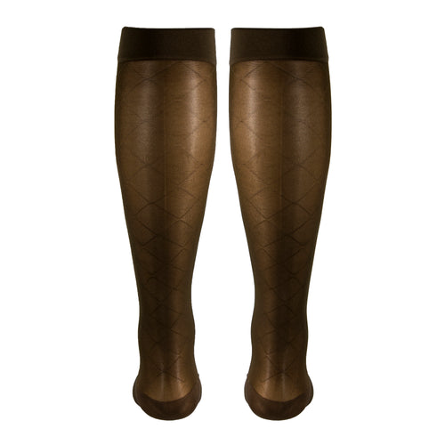 Truform Sheer Compression Stockings, 15-20 mmHg, Women's Knee High Length, Diamond Pattern