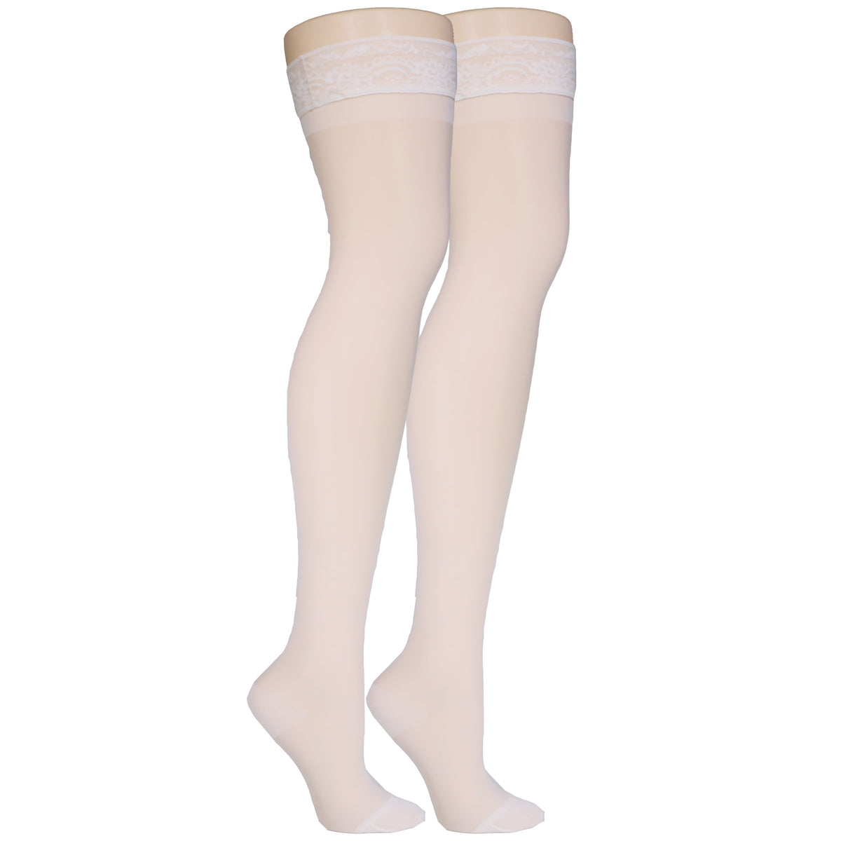 Truform Sheer Compression Stockings, 15-20 mmHg, Women's Thigh High Length, 20 Denier
