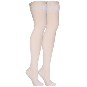 Truform Sheer Compression Stockings, 15-20 mmHg, Women's Thigh High Length, 20 Denier