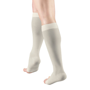 Truform Sheer Compression Stockings, 15-20 mmHg, Women's Knee High Length, Open Toe, 20 Denier