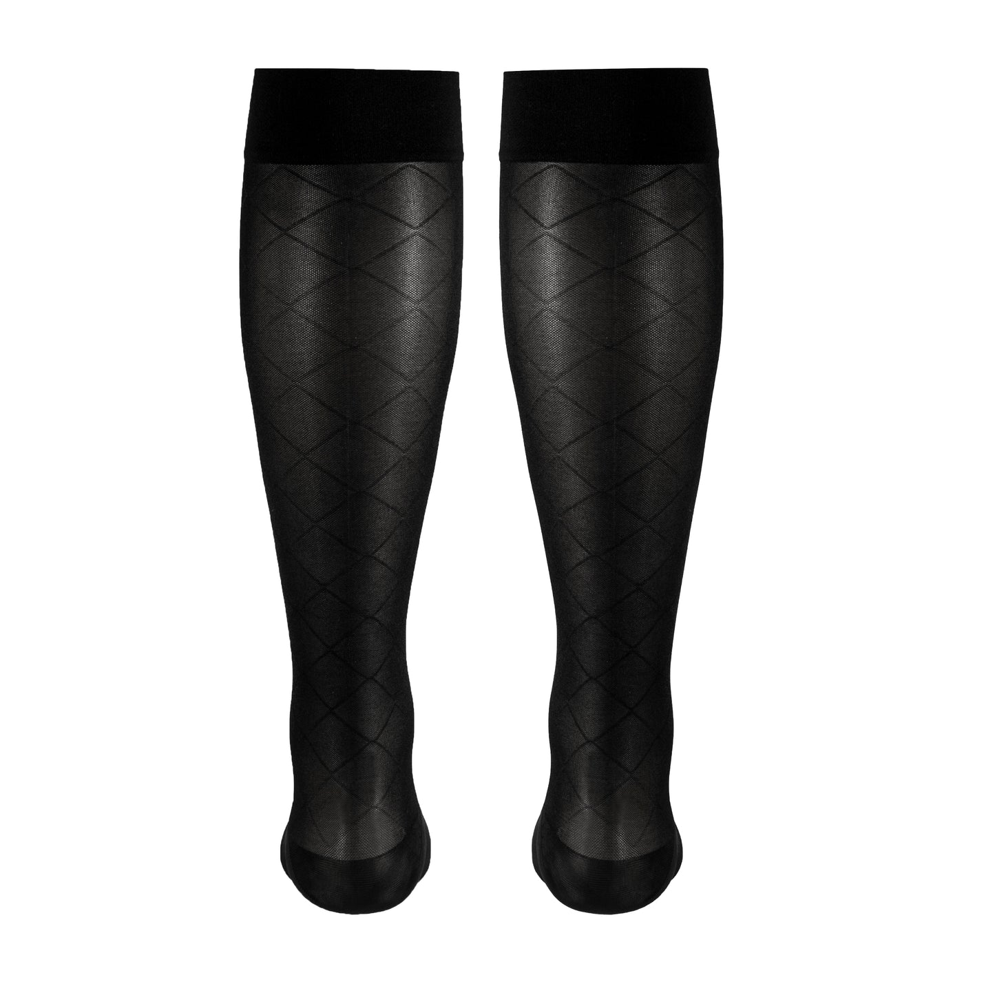 Truform Sheer Compression Stockings, 15-20 mmHg, Women's Knee High Length, Diamond Pattern
